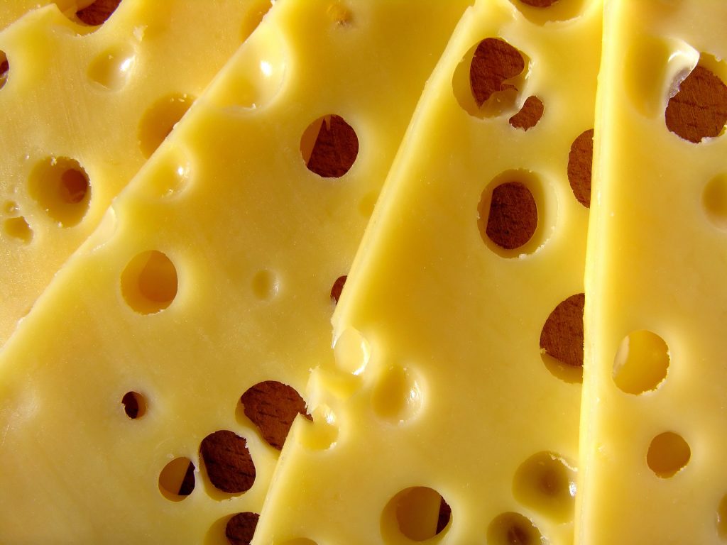 Swiss cheese slices